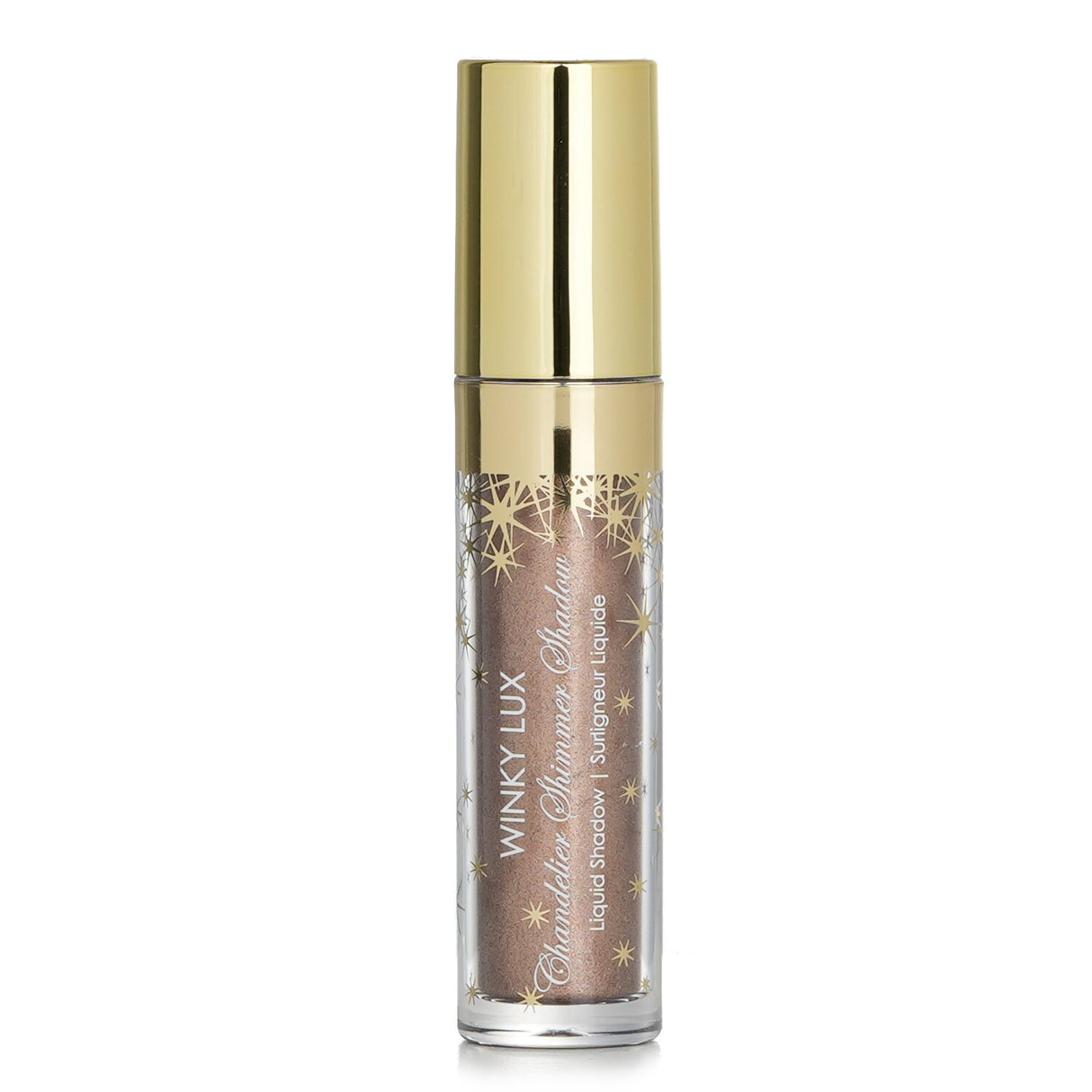 Winky Lux Chandelier Shimmer Liquid Eyeshadow #Cha Ching offers buildable shimmer with metallic pigment and a pearlescent finish.