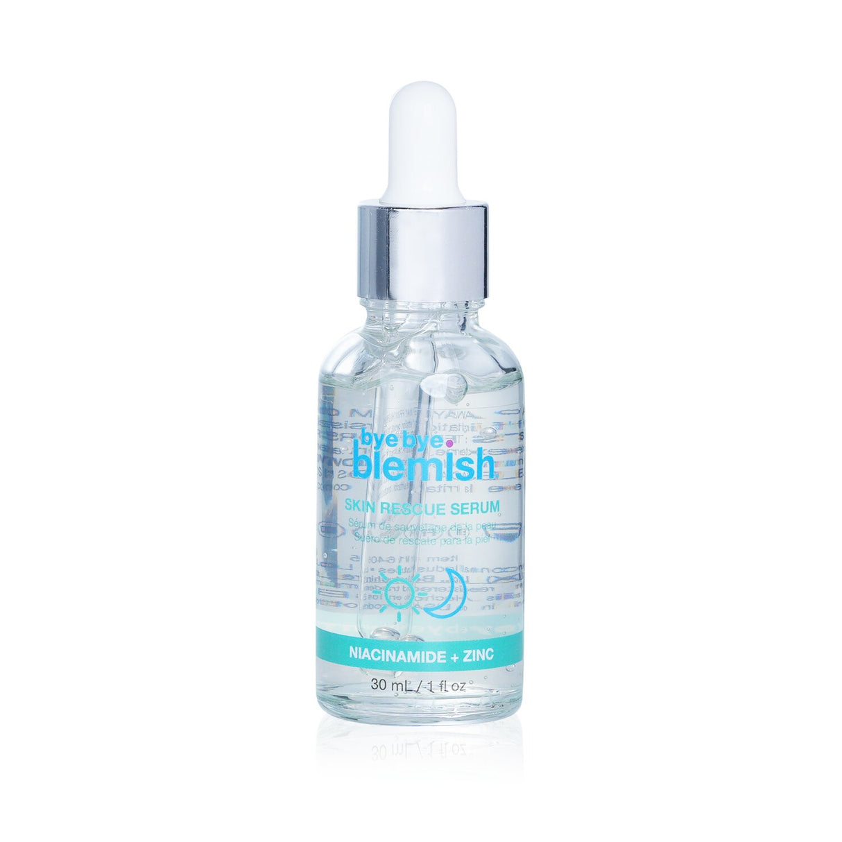 Bye Bye Blemish Skin Rescue Serum in a 30ml bottle, designed to minimize blemishes and enhance oily skin's radiance.