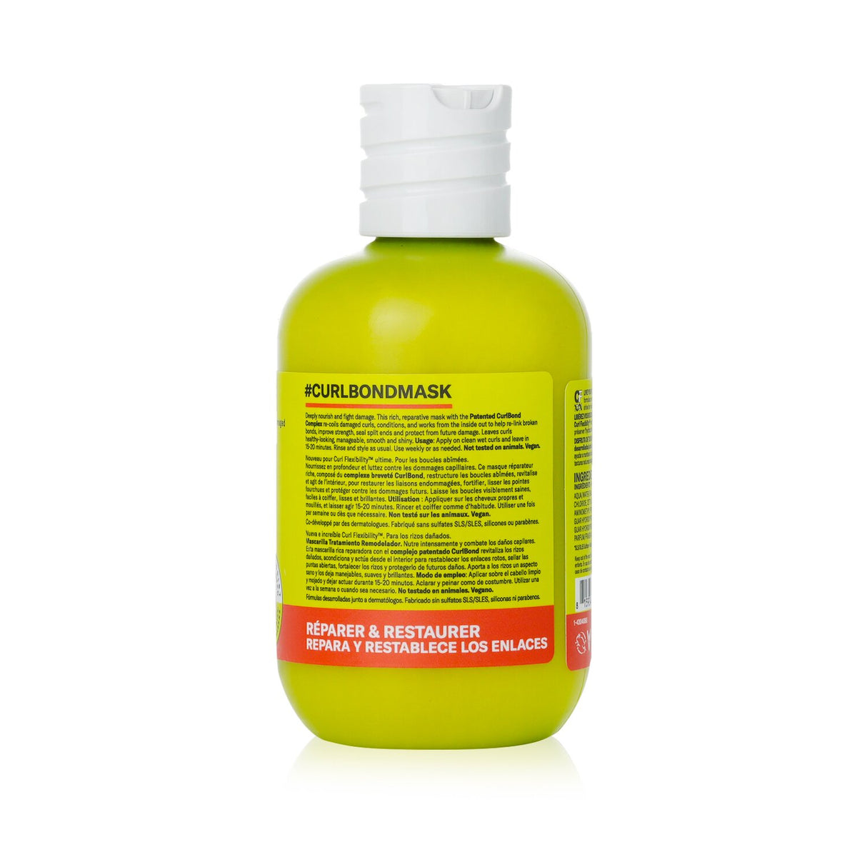 DevaCurl Curlbond Re-Coiling Treatment Mask, 236ml, nourishes and repairs curls with a tropical fragrance, free from harmful chemicals.