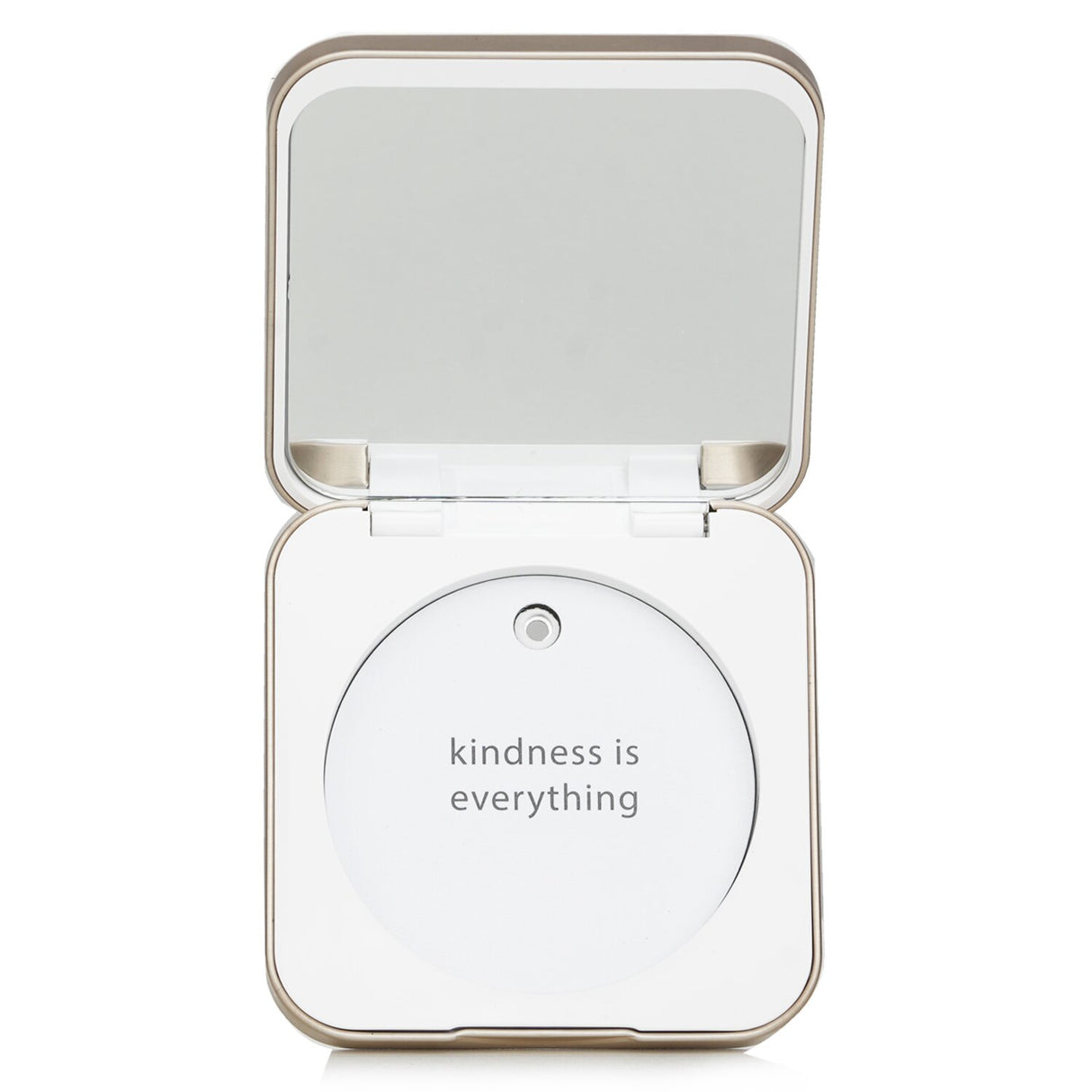 Elegant Jane Iredale Refillable Compact with mirror, made from recyclable plastic, perfect for on-the-go makeup touchups.