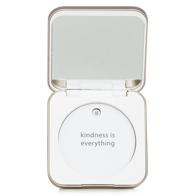 Elegant Jane Iredale Refillable Compact with mirror, made from recyclable plastic, perfect for on-the-go makeup touchups.