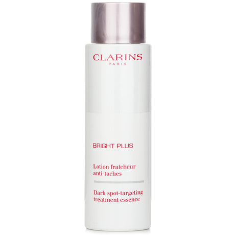 Clarins Bright Plus Dark Spot Targeting Treatment Essence in a 200ml bottle, brightens skin and reduces dark spots with natural ingredients.