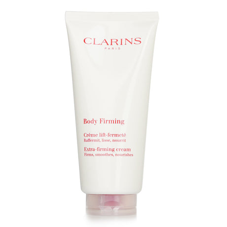 Luxurious Clarins Body Firming Extra-Firming Cream, 200ml, enriched with plant extracts for firm, elastic, hydrated skin.