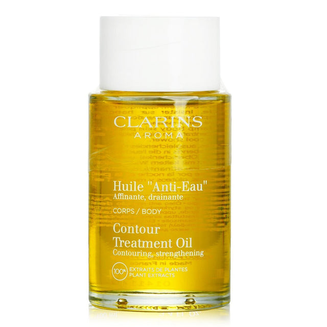 Clarins Body Treatment Oil - Contour in 100ml, revitalizes tired legs and feet with pure plant extracts and hazelnut oil.