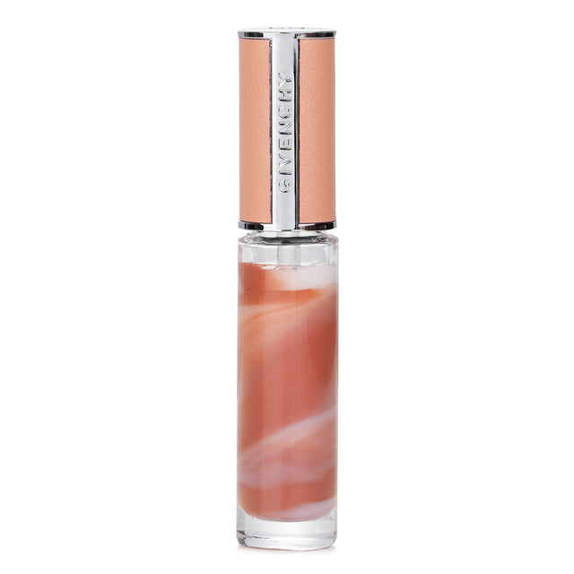 Givenchy Rose Perfecto Liquid Lip Balm in #110 Milky Nude, a hydrating tinted balm in a vegan cactus case, offers 24-hour nourishment.