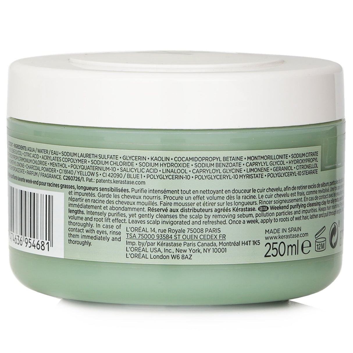 Kerastase cleansing clay for oily roots, infused with Kaolin Clay, balances sebum and nourishes dry hair lengths.