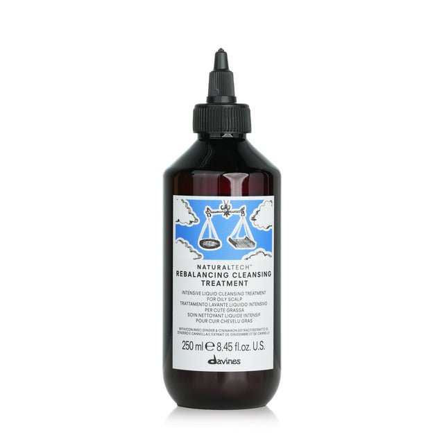 Davines Naturaltech Rebalancing Cleansing Treatment 250ml: soothing scalp treatment for greasy hair, enriched with natural extracts.