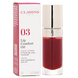 Clarins Lip Comfort Oil #03 Cherry: a 7ml lightweight treatment for glossy, nourished, and hydrated lips with a cherry tint.