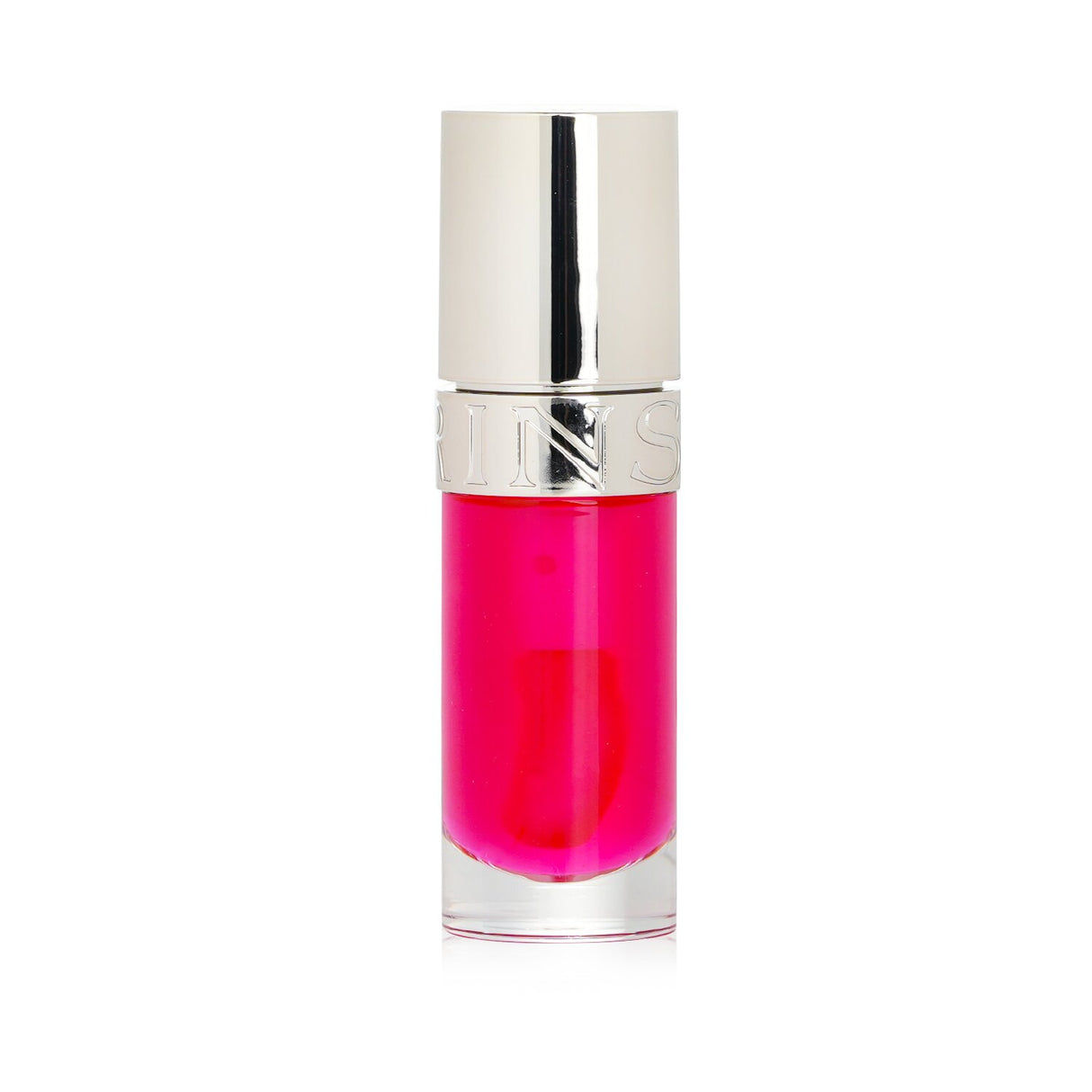 Delicate pink lip oil in a 7ml bottle, enriched with plant-based ingredients for hydrated and soft lips.