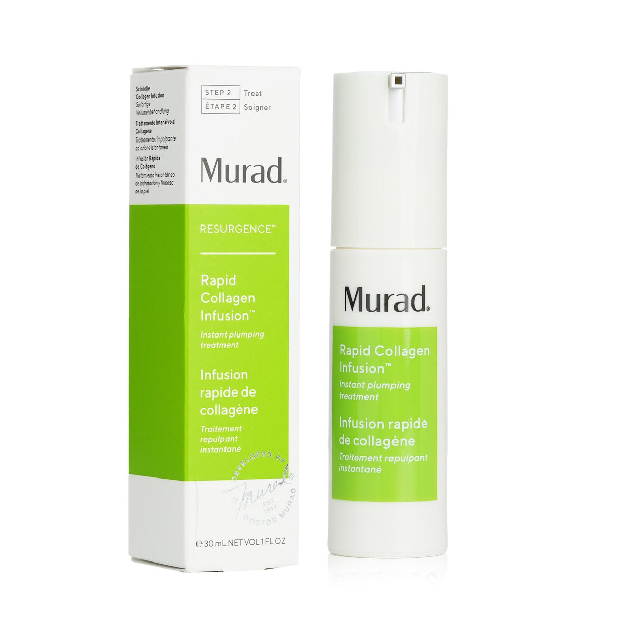 Murad Resurgence Rapid Collagen Infusion: 30ml facial treatment for youthful skin, plumps fine lines with Collagen Amino Acids.