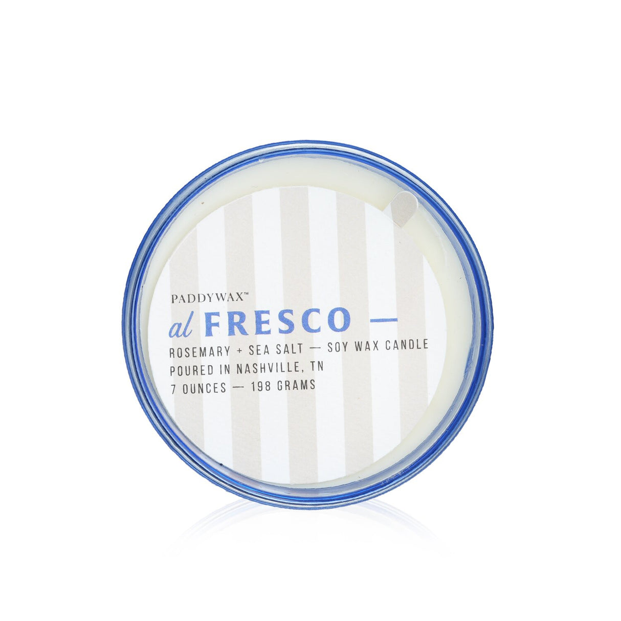 Paddywax Al Fresco Candle in Rosemary + Sea Salt, showcasing a stylish reusable glass vessel and refreshing aroma for relaxation.