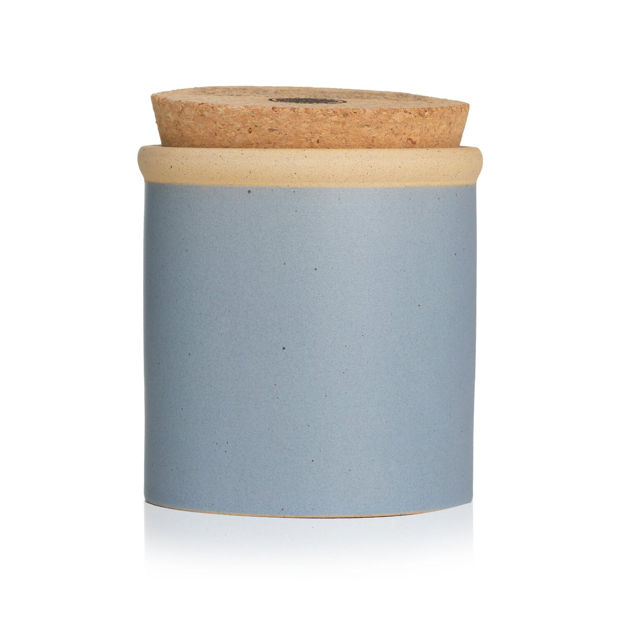 Paddywax Dune Candle in Saltwater Suede with a ceramic vessel and cork lid, eco-friendly and hand-poured for 56-hour burn.