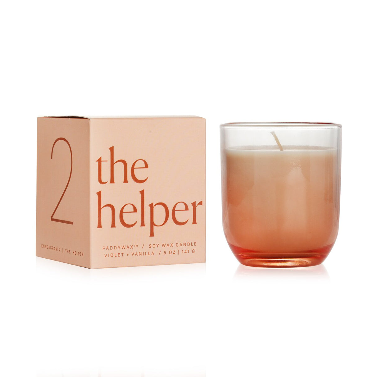 Elegant Paddywax Enneagram candle in an ombre glass, crafted from soy wax for a clean 42-hour burn, embodying the Helper's nurturing vibe.