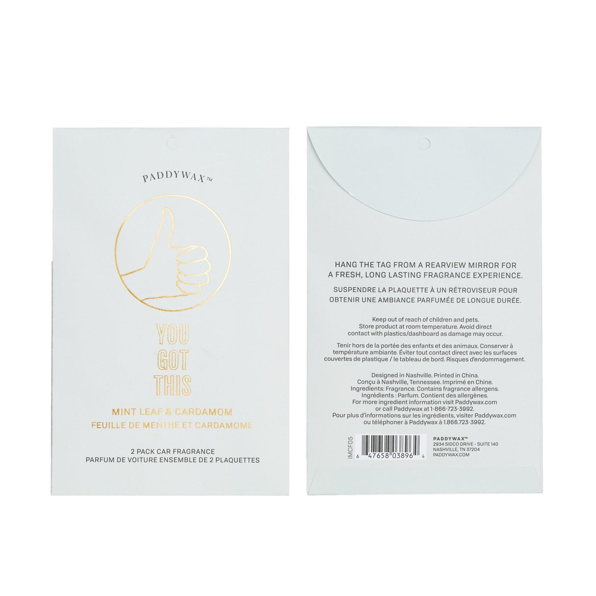 Paddywax - Impressions Car Fragrance - You Got This  - 2packs