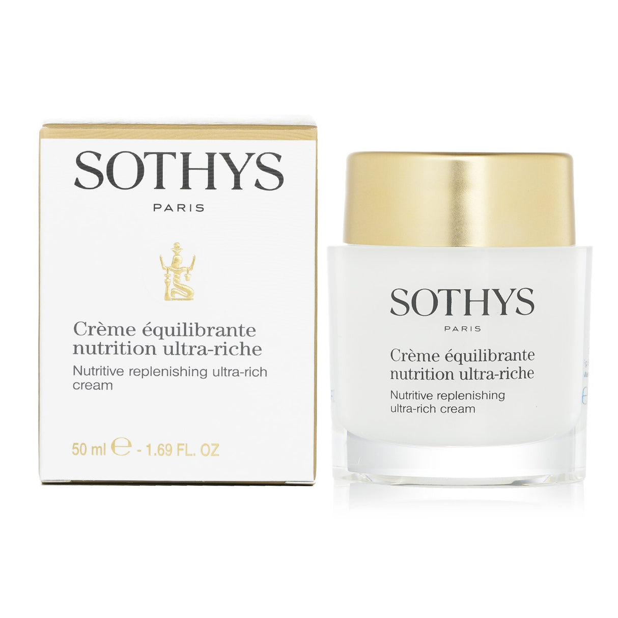 Sothys Nutritive Replenishing Ultra-Rich Cream in a 50ml jar, vegan formula nourishes and hydrates all skin types.