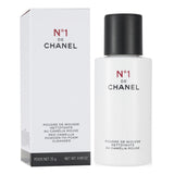 Chanel N°1 Red Camellia Powder-To-Foam Cleanser in 25g, transforms into rich foam for gentle cleansing and skin protection.