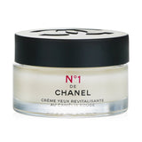 Chanel N°1 Red Camellia Revitalizing Eye Cream in a 15g jar, revitalizes eyes with natural ingredients and targets signs of aging.