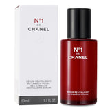 Chanel N�1 Red Camellia Revitalizing Serum in a sleek 50ml bottle, enriched with natural ingredients for youthful skin.