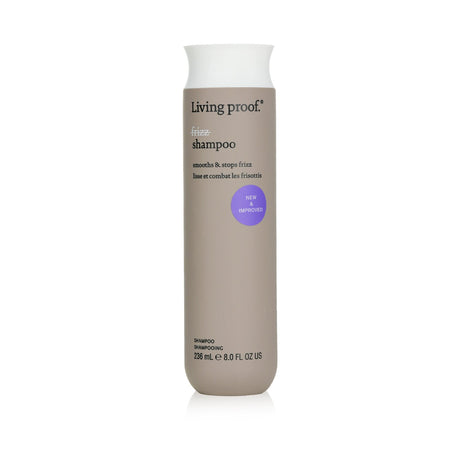 Living Proof No Frizz Shampoo in an 8oz bottle, designed to smooth hair and reduce frizz with nourishing ingredients.