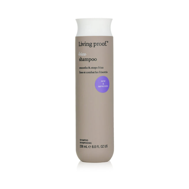 Living Proof No Frizz Shampoo in an 8oz bottle, designed to smooth hair and reduce frizz with nourishing ingredients.