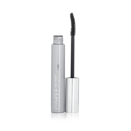 Clinique High Impact Zero Gravity Mascara in #01 Black, 8ml, enhances lashes with volume, curl, and 24-hour wear, perfect for sensitive eyes.