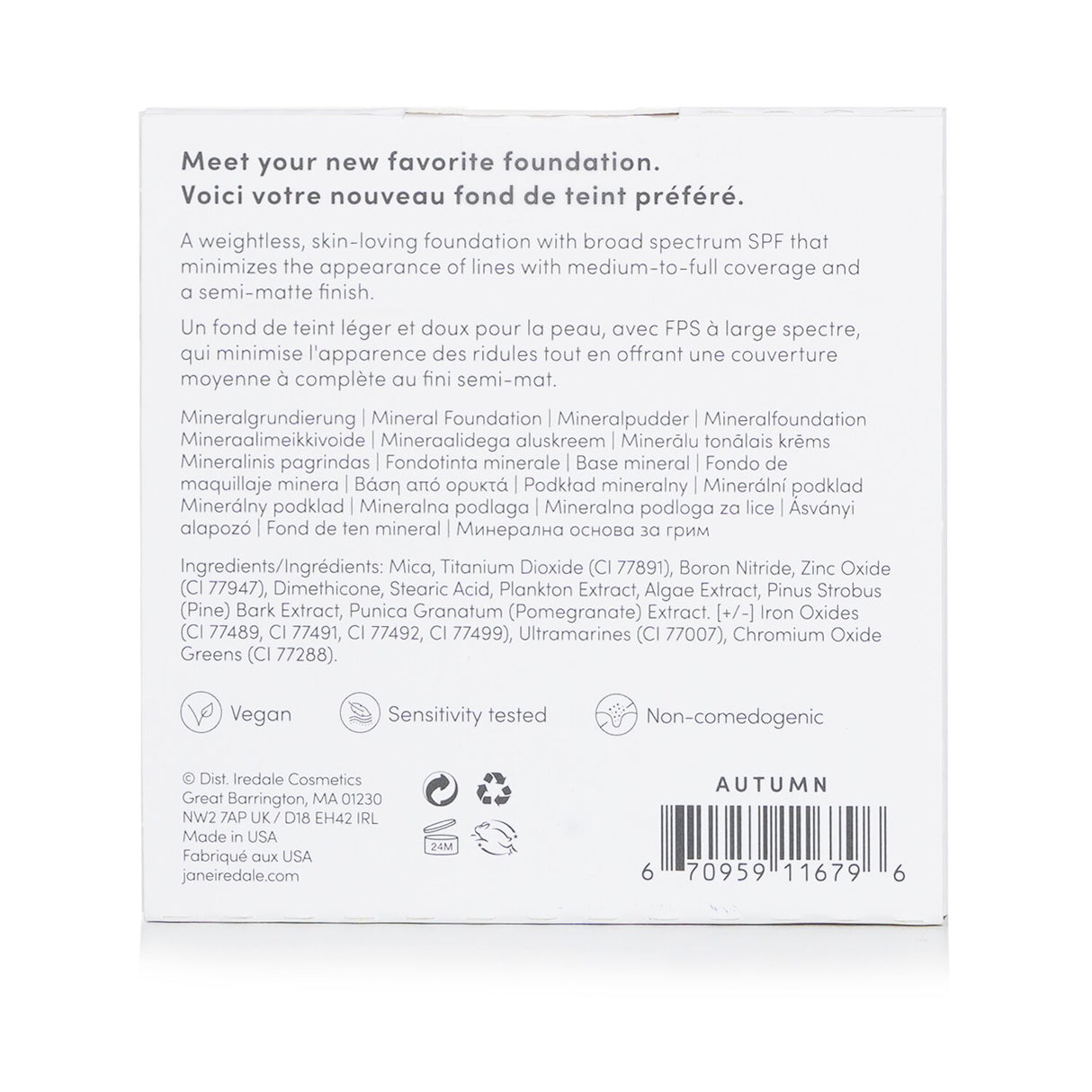 Jane Iredale PurePressed Base Mineral Foundation Refill in Autumn, SPF 20; offers flawless coverage, eco-friendly, and gentle on skin.