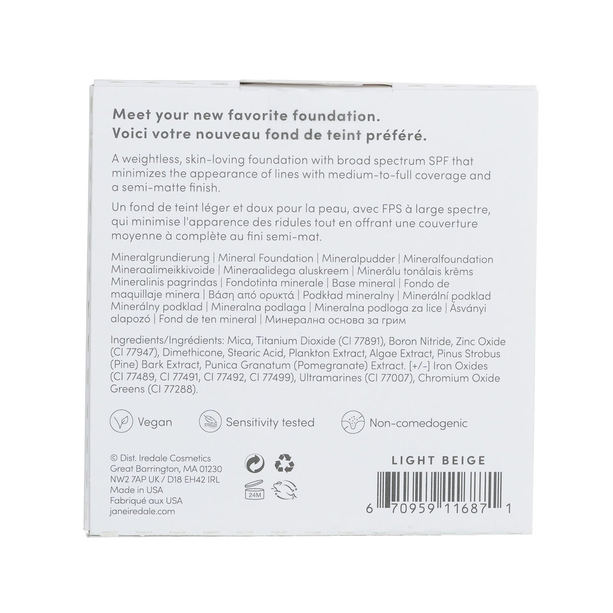 Jane Iredale PurePressed Base Mineral Foundation Refill SPF 20 - Light Beige 9.9