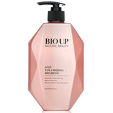 Natural Beauty BIO UP a-GG Volumizing Shampoo bottle showcasing its Japanese technology and herbal ingredients for healthier, voluminous hair.