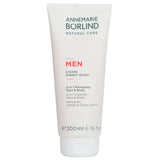 Revitalizing 2-in-1 cleanser for men with juniper berry, gin, and caffeine, ideal for all skin types.