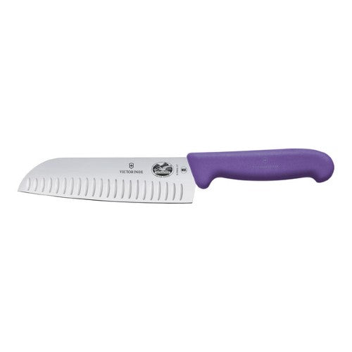Victorinox Fibrox Granton Edge Santoku Knife 17cm Purple