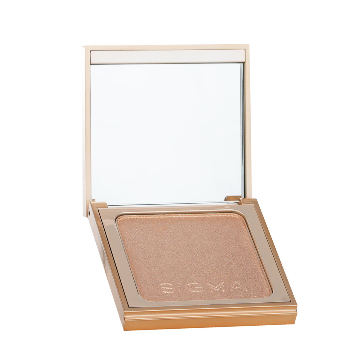 Highlighter in Savanna by Sigma Beauty, a vegan, buttery powder for a radiant, buildable glow in a sleek compact.