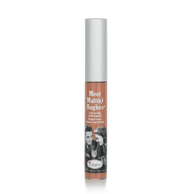 TheBalm Meet Matte Hughes Humble liquid lipstick, 7.4ml; highly pigmented, matte finish, vanilla-mint flavor, paraben-free.