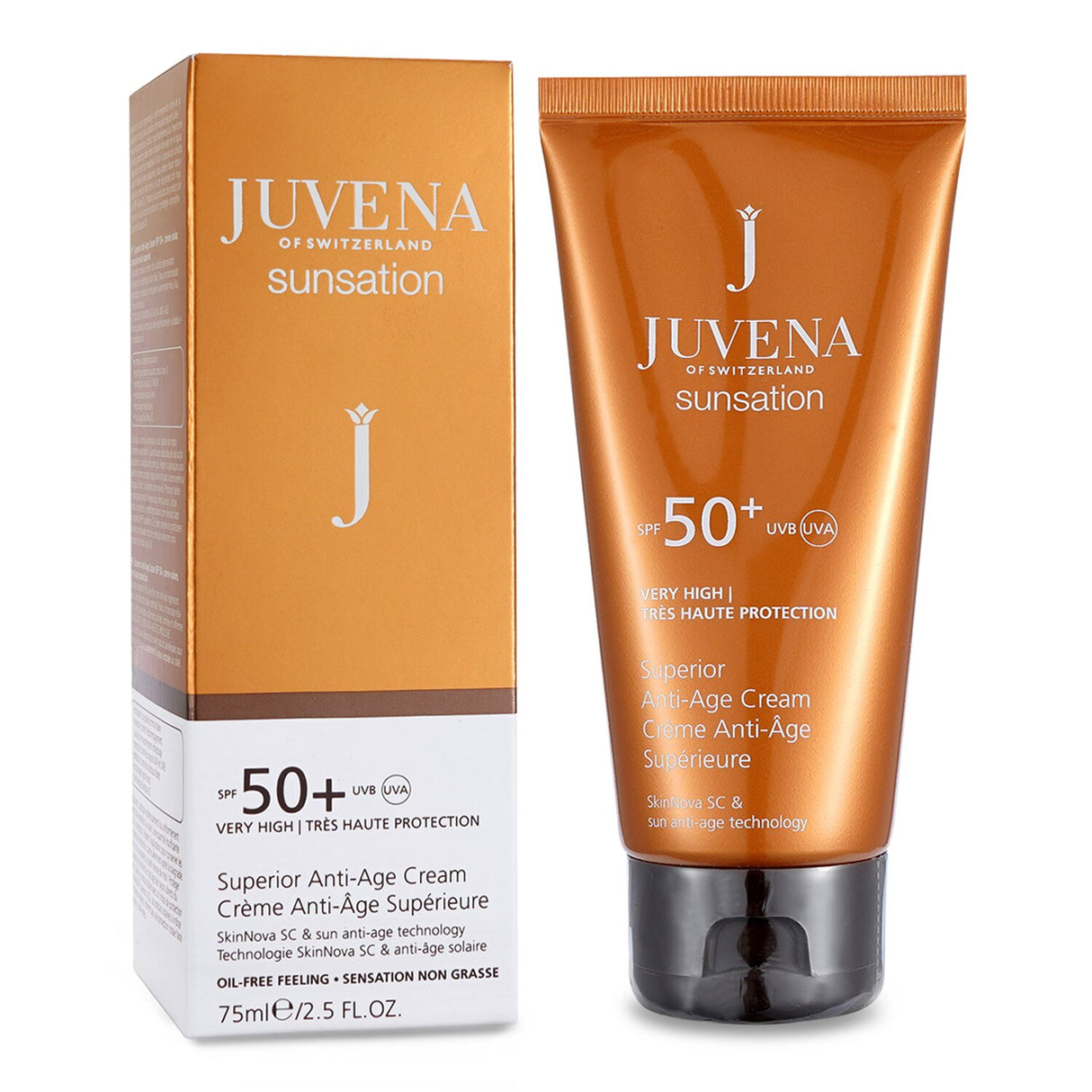 Juvena Sunsation Anti-Aging Cream SPF 50, 75ml, provides high sun protection and hydration while combating skin aging.