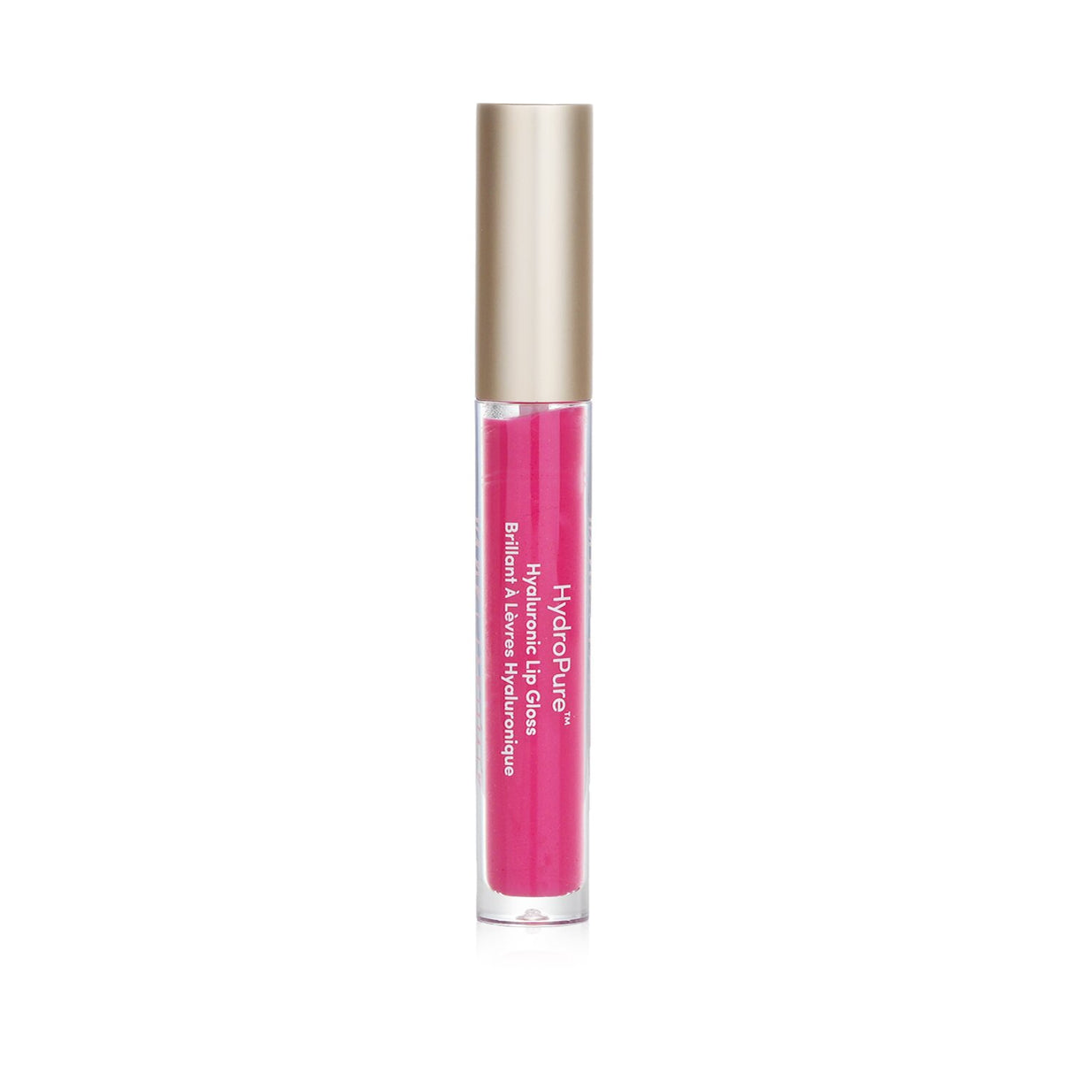 Ultra-hydrating lip gloss in Blossom with Hyaluronic Acid for smooth, plump lips, featuring a non-sticky, soft texture.