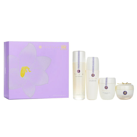 Tatcha Ritual For Firm Skin Set featuring Camellia Cleansing Oil and Essence in 150ml for firmer, radiant skin.