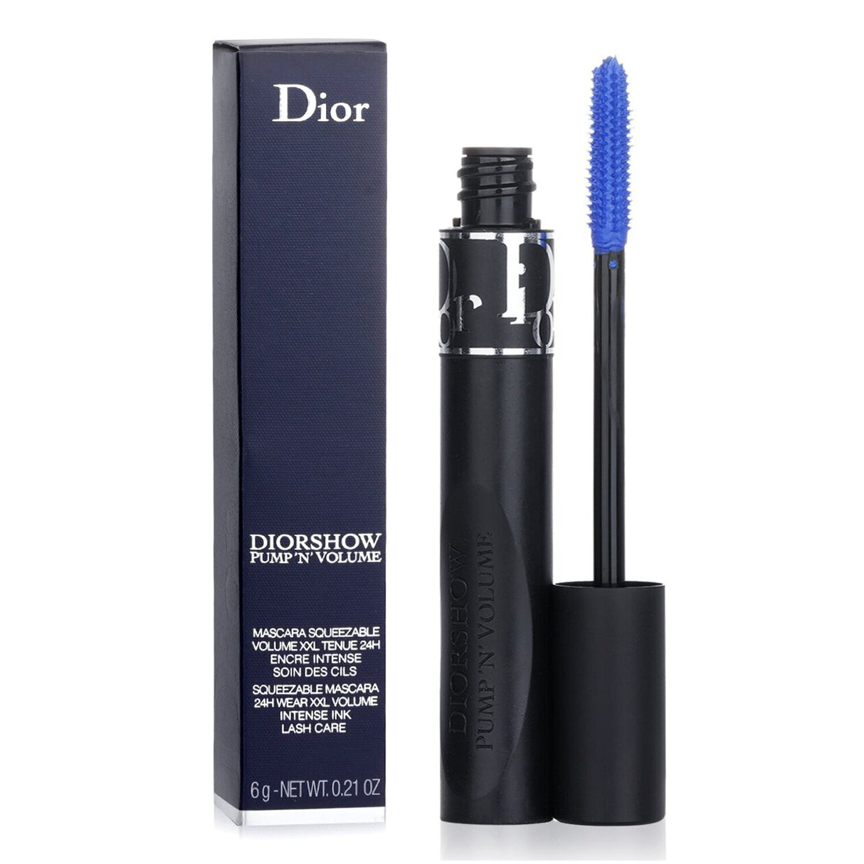 Christian Dior Diorshow Pump N Volume Mascara in #260 Blue enhances lashes with extreme volume and a unique squeezable tube.