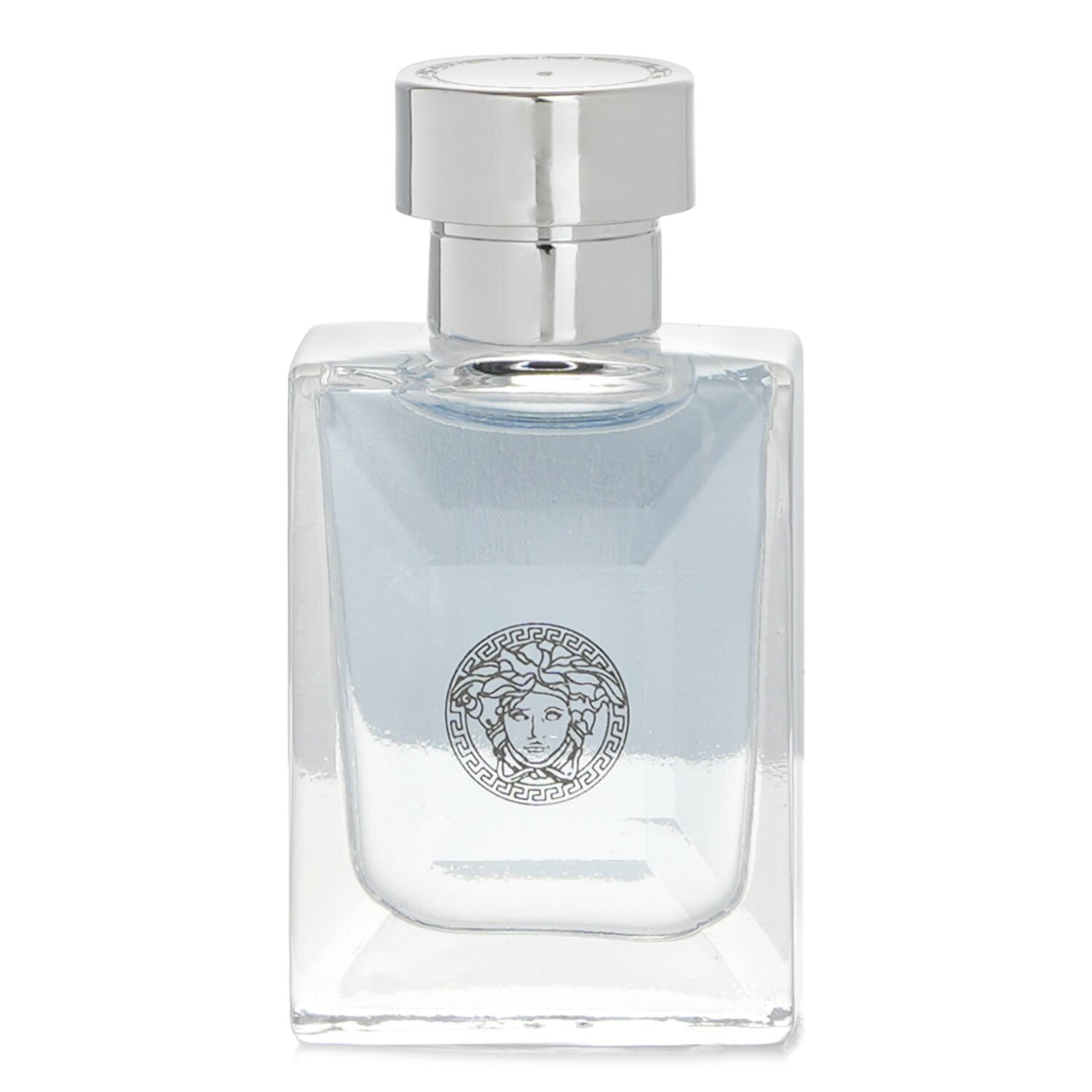 Miniature 5ml bottle of Versace Pour Homme Eau De Toilette, featuring woody and spicy notes for the modern man.