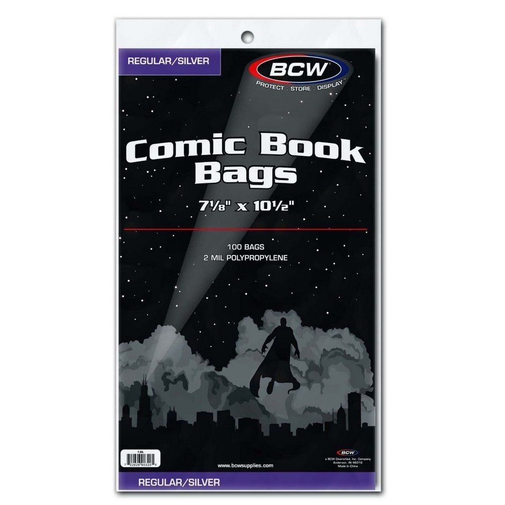 BCW - Comic Bags - Silver/Regular Comic Book Bags - Game Storage