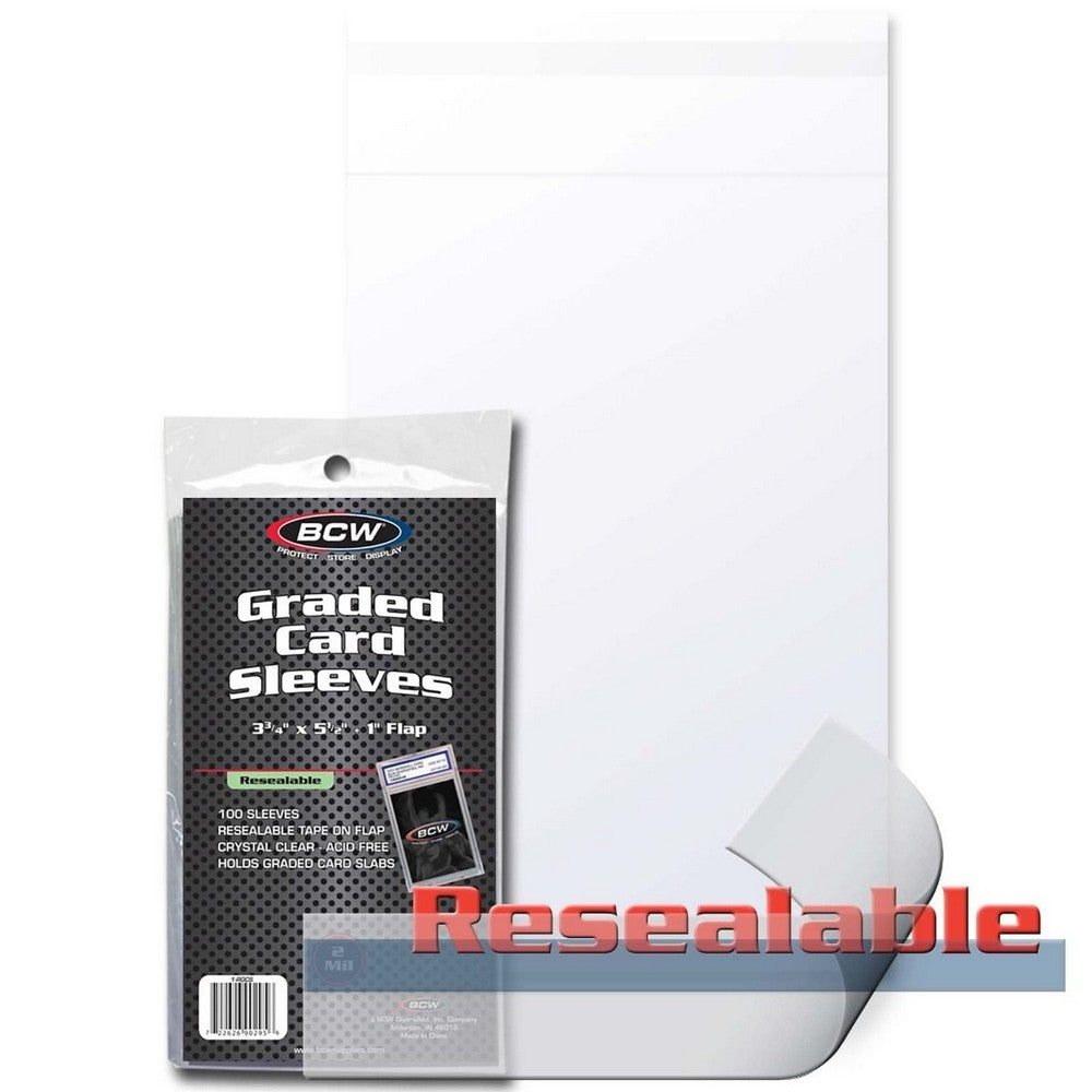 BCW - Card Sleeves - Resealable Graded Card Sleeves - 3 3/4 X 5 1/2