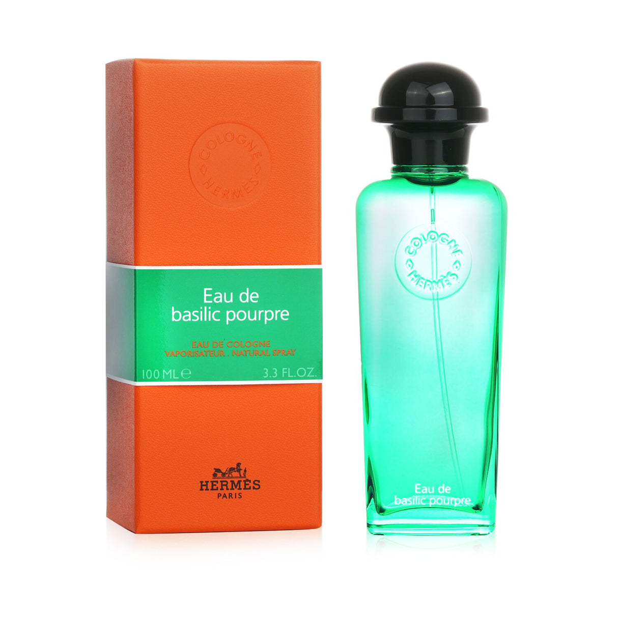 Hermes Eau de Basilic Pourpre Eau De Cologne 100ml - aromatic, herbal fragrance with notes of purple basil and bergamot.