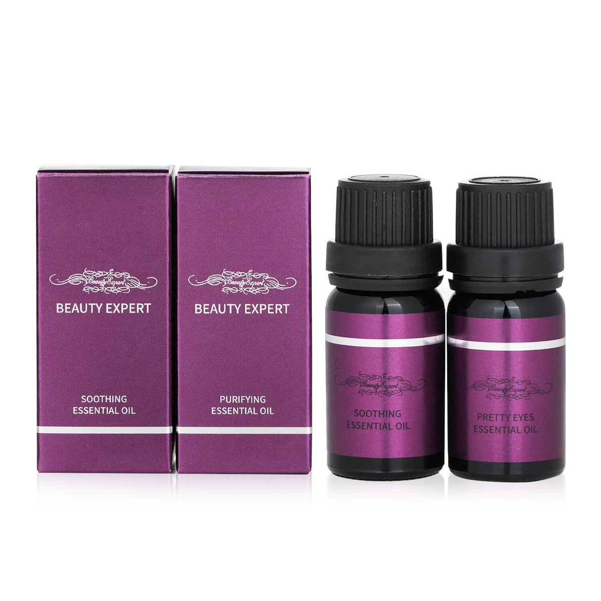 Essential Oil Value Set with 9ml Purifying and Soothing oils for rejuvenating and nourishing all skin types.
