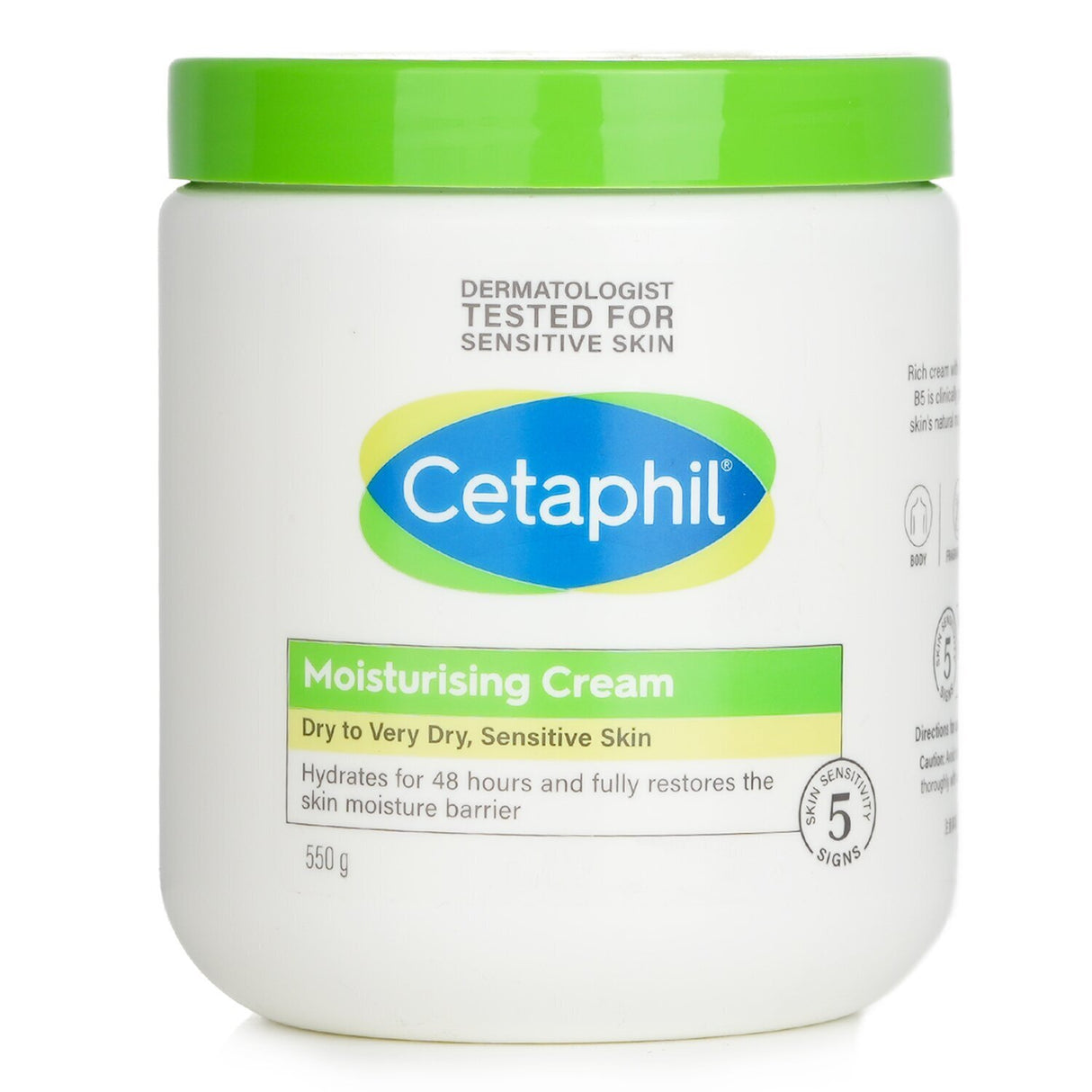 Cetaphil - Moisturising Cream 48H - For Dry to Very Dry, Sensitive Skin  - 550g