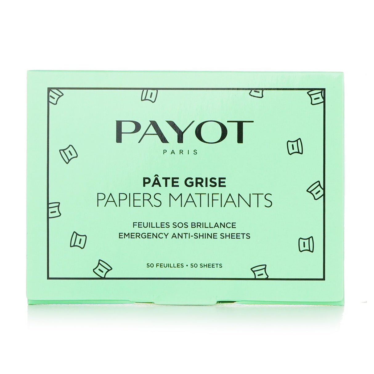 Payot anti-shine sheets in a portable holder, ideal for absorbing sebum and achieving a matte finish on-the-go.