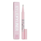 Kylie Kyliner Brush Tip Liquid Eyeliner in #001 Black, featuring a precision brush and water-resistant ultra-black formula.
