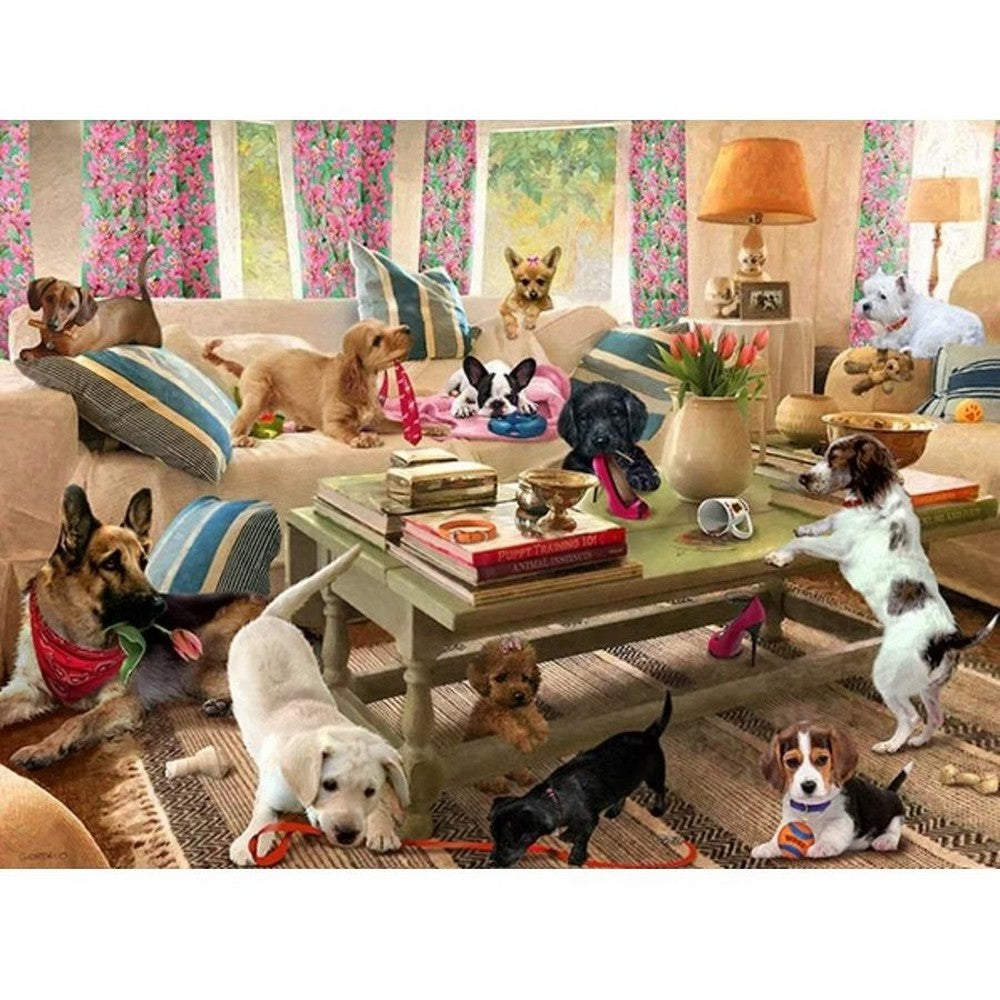 Prime 3D Puzzles - Giordano - Dogs in the Living Room - 500 Piece