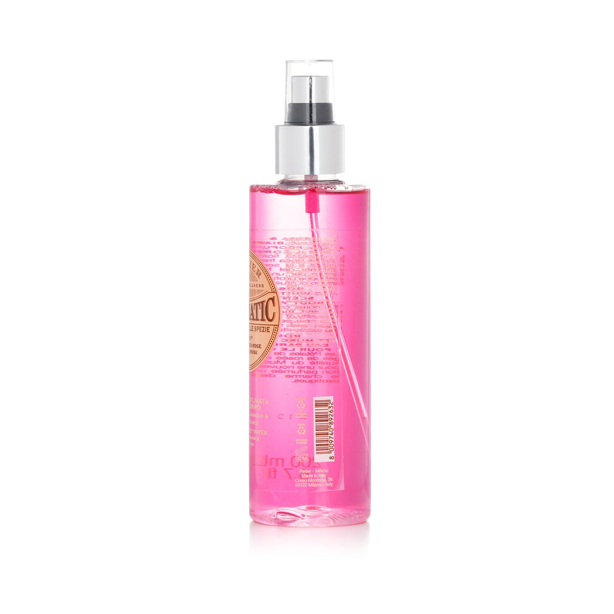 Lightly scented body water infused with damask rose and white musk for hydration and a refreshing spa-like experience.