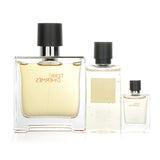 Luxurious Hermes Terre D'Hermes Pure Set featuring Eau De Parfum and invigorating Hair & Body Shower Gel for modern men.