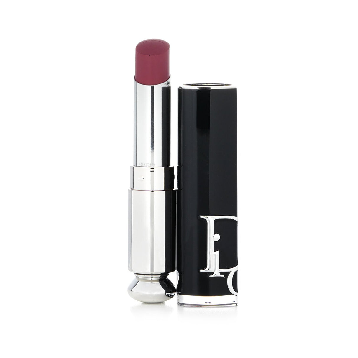 Luxurious Christian Dior lipstick in #628 Pink Bow, featuring a creamy texture and 90% natural-origin ingredients for hydration and shine.