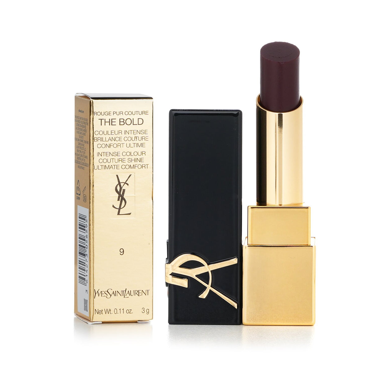 YSL Rouge Pur Couture in Undeniable Plum offers bold, rich color with a luxurious sheen and long-lasting hydration.