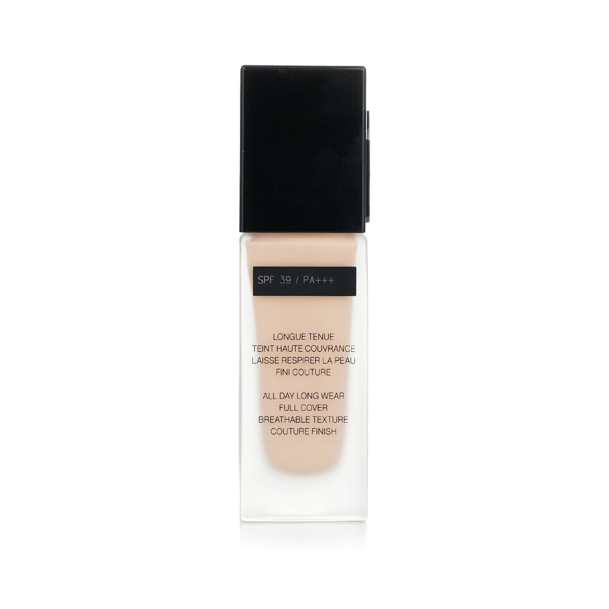 Yves Saint Laurent All Hours Foundation #LC3 with SPF 39, offering a matte finish, hydration, and long-lasting wear.